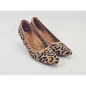 WN Women's 40 / 9 Vivia Almond-Toe Tamia Wedge Pro Cheetah Knit Shoes Heels NEW